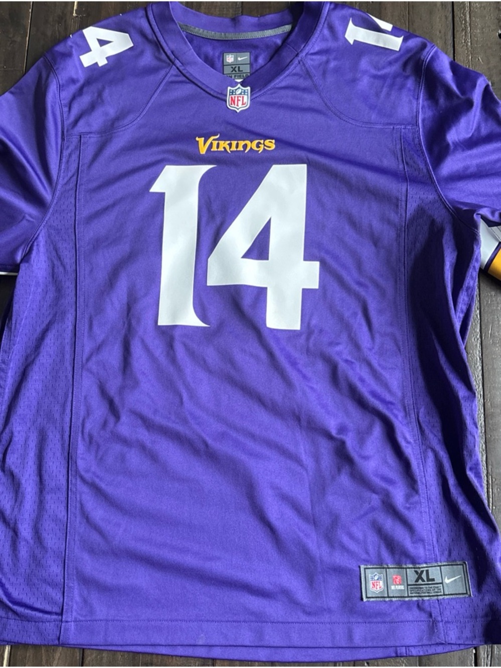NFL Minnesota Vikings Stefon Diggs #14 On Field Nike Jersey Men’s XL Purple